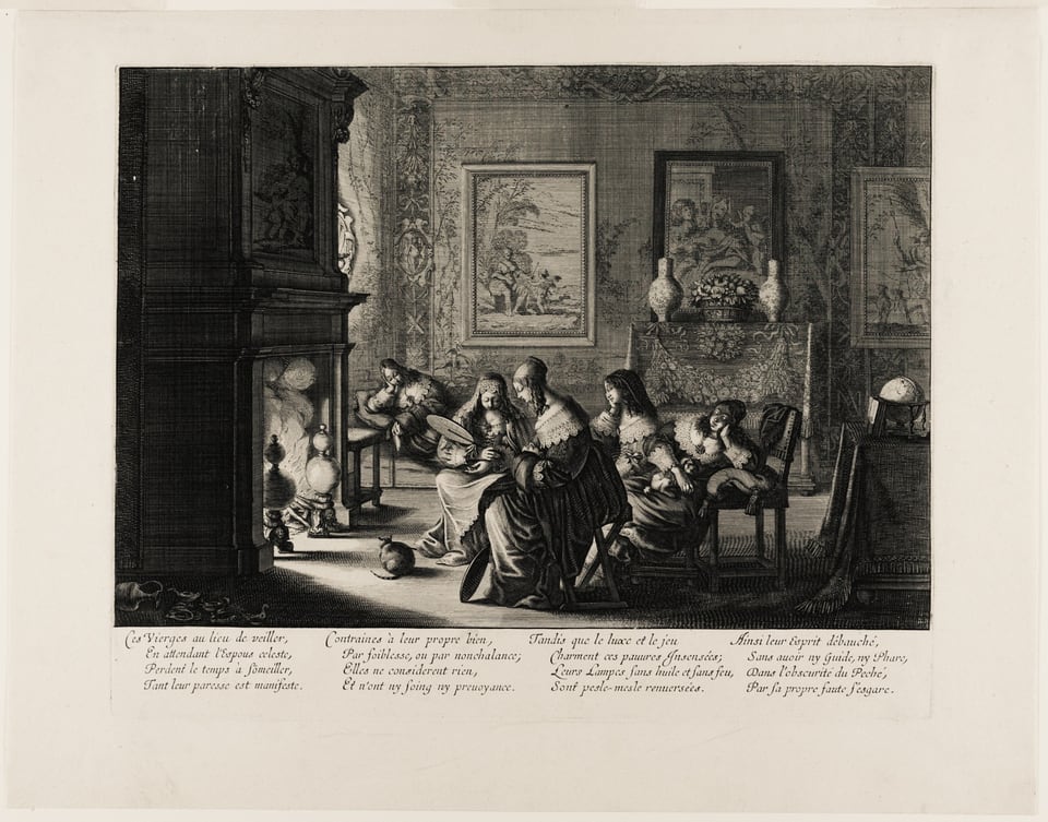 A work made of engraving and etching on ivory laid paper.