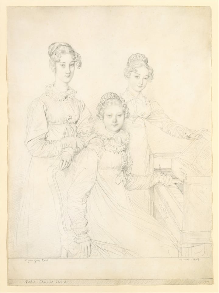 The Kaunitz Sisters (Leopoldine, Caroline, and Ferdinandine), by Jean Auguste Dominique Ingres, 1818